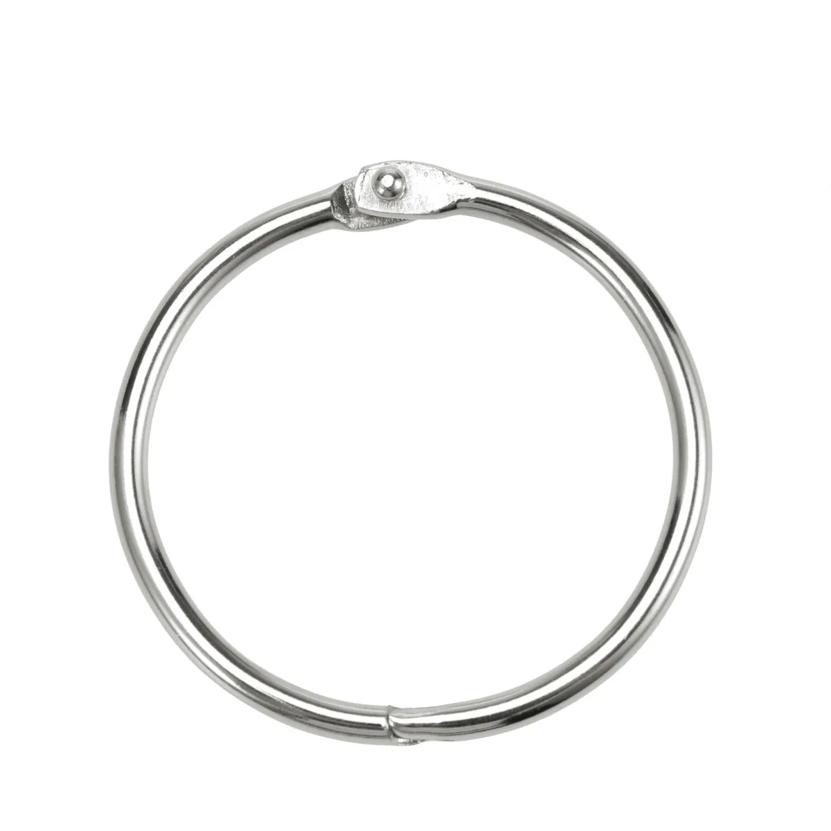 25Pcs Silver Metal Loose Leaf Binder Rings 4.5cm Diameter Heavy Duty Book Rings for Scrapbooking Keychain Sample Holder