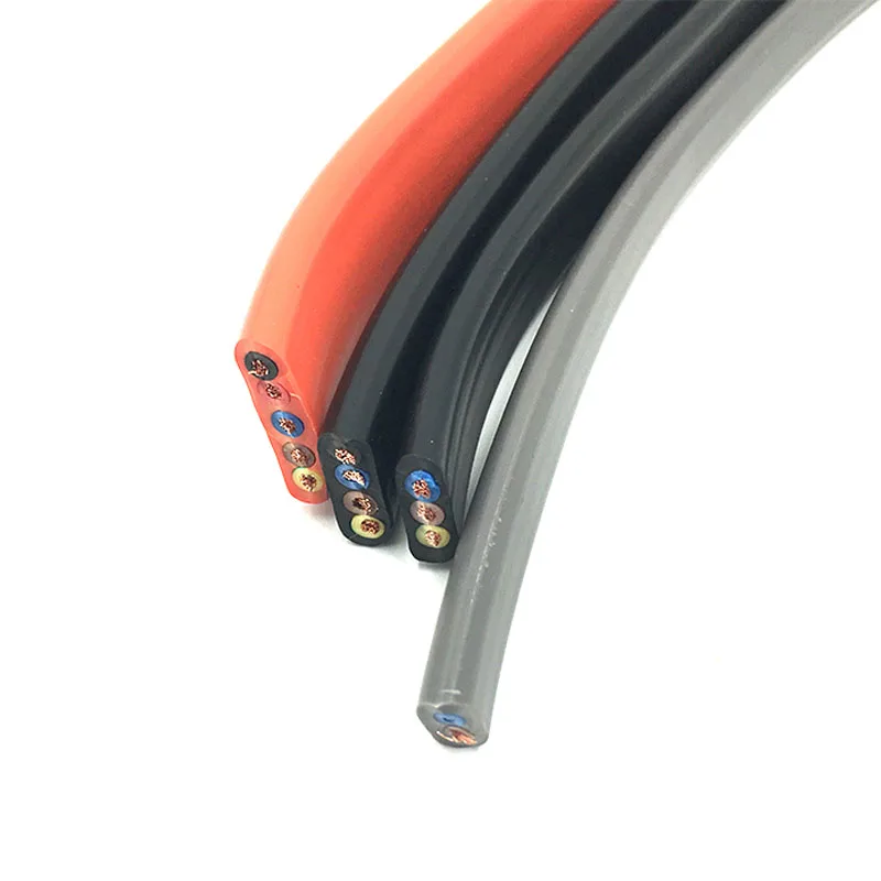 5Meters TVVB Flat Cable 2/3/4/5/6/7/8/10/12/14/16Cores 20/18/17/15/13AWG Elevator Wire Retractable Door Flat Wire Flex Cable