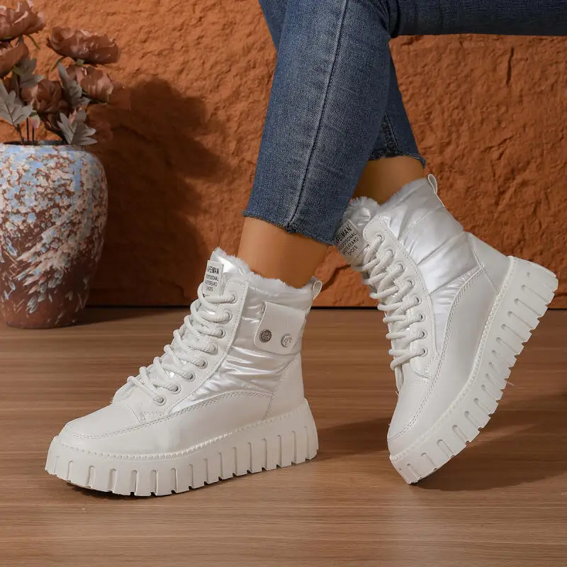 

Теплые длинные плюшевые кроссовки на толстой подошве, женские зимние кроссовки 2025 года, мягкие нескользящие зимние ботинки на толстой подошве, женские короткие ботильоны на пушистом меху