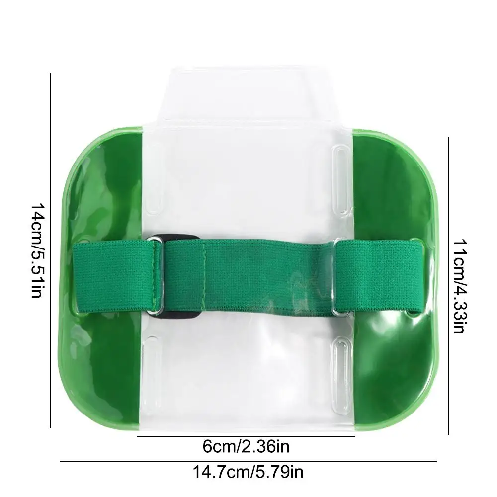 Borsa per fascia elastica da braccio portatile Borsa per carte da uomo in PVC Porta badge identificativo Custodia per carte di credito Fascia per foto Fascia da braccio elastica trasparente
