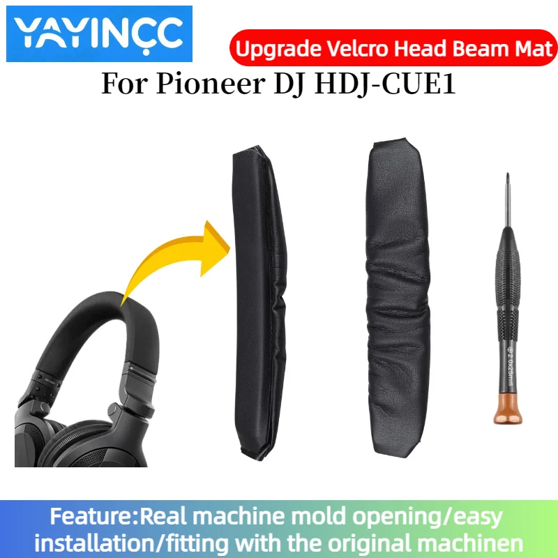 Alfombrilla de haz de cabeza de Velcro mejorada de repuesto para auriculares Pioneer DJ HDJ-CUE1, apertura de molde de máquina Real/instalación fácil