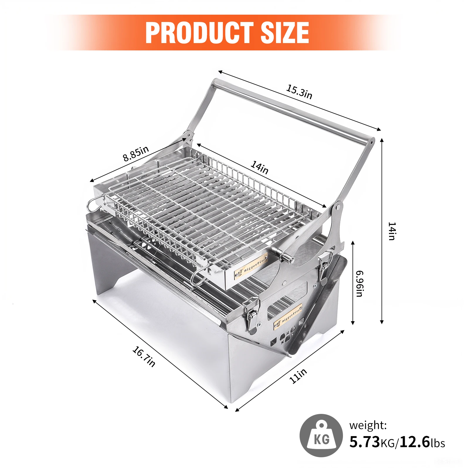 Flip Grill 360° Rotating Barbecue Grill, Manual Push-Pull Auto Flipping Charcoal Grill for Outdoor Camping & Picnics