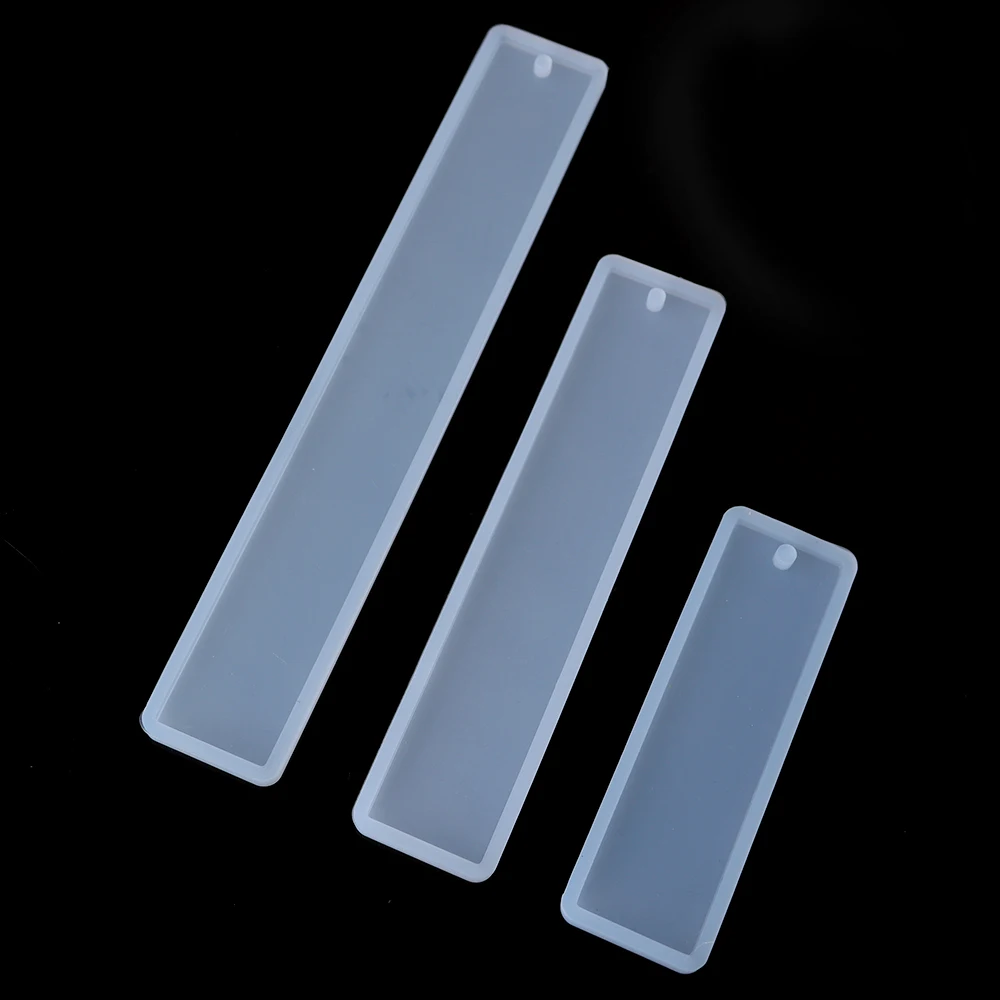 1 pc Bookmark Silicone Mold Transparent Rectangle Bookmark Epoxy Resin Mould For DIY Jewelry Making Craft Tassels Decoration view 3