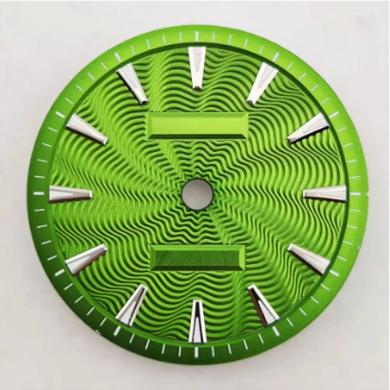

Green orange Wave dial 28.5mm C3 illuminated for NH35 NH36 Miyota8215 movement replacement watch accessories