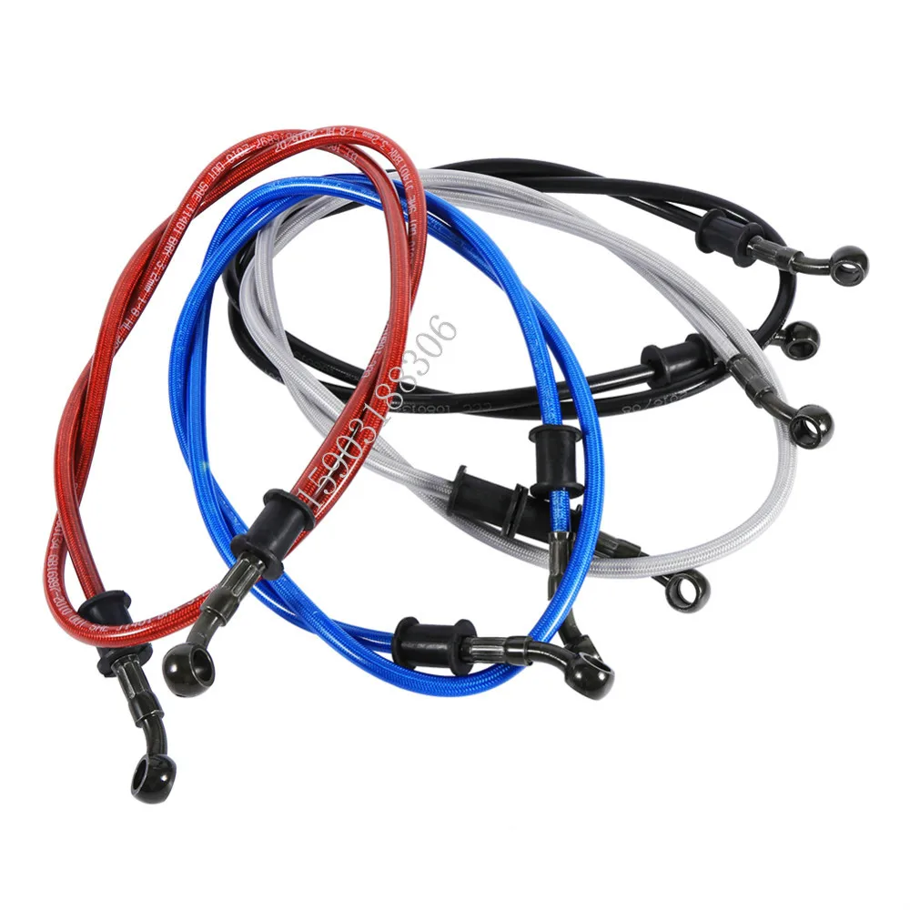 Universal-Braided-Stainless-Steel-Brake-Clutch-Oil-Hoses-Line-Pipe-Cable-With-Banjo-90cm