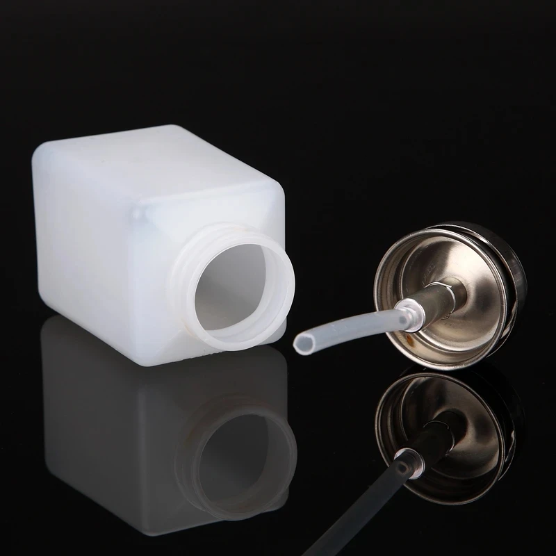 1pcs 200ML Portable Press Empty Refillable Bottle Liquid Alcohol Pump UV Gel Nail Polish Cleaner Acetone Water Remover Dispenser