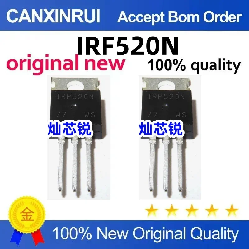 

(5-100 pieces) New IRF520N IRF520NPBF IRF520 Field Effect Transistor TO220 Spot Chip IC