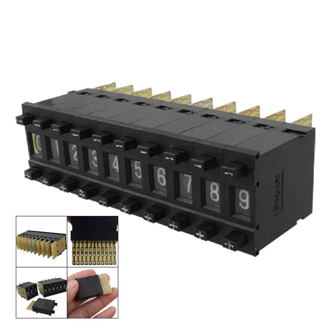 UXCELL 10Pcs Single Unit Pushwheel Thumbwheel Switch Km1 0-9 Two Change Switch To Get Increasing Sequence Or Reduce Sequence