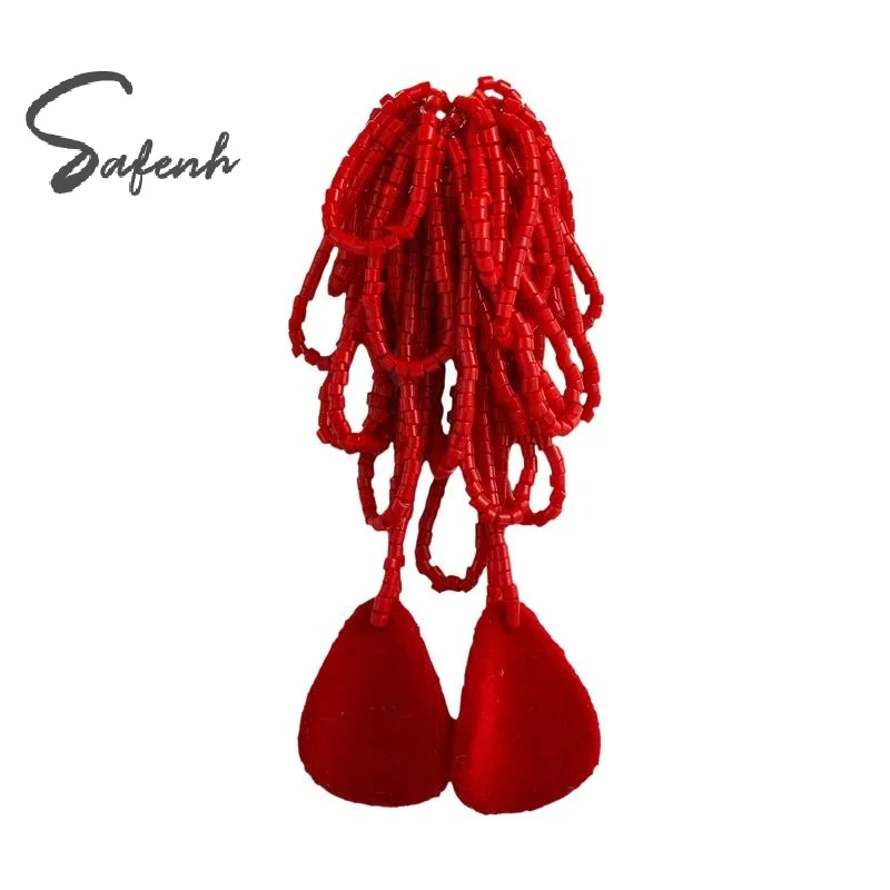 Exquisite Red Beaded Crystal Flower Shoe Clips Jelly Shoes Korean Style DIY Decorative Shoe Flower Slippers Sandals Accessory