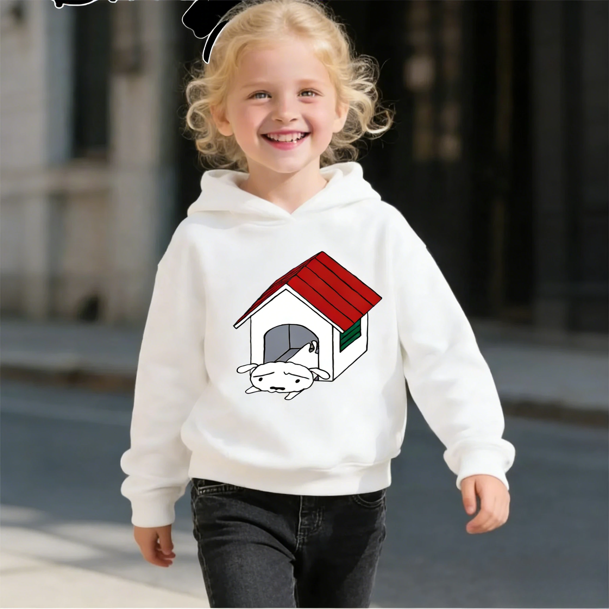 

Спортивная одежда с капюшоном из чистого хлопка для детей и взрослых, коллекция Осень-Зима 2026, с мультяшным персонажем Сяоцин (Карандаш)