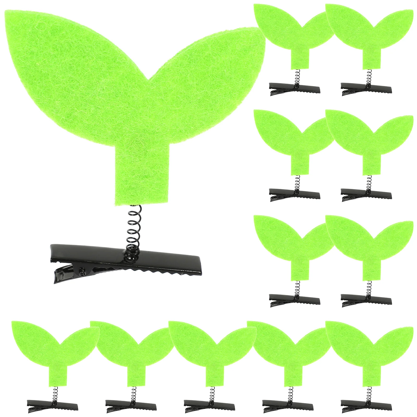 

10pcs Sprout Hair Clips Mini Grass Plant Clips For Girls Fun Hair Accessories Durable Styling Barrettes Spring Hairpins
