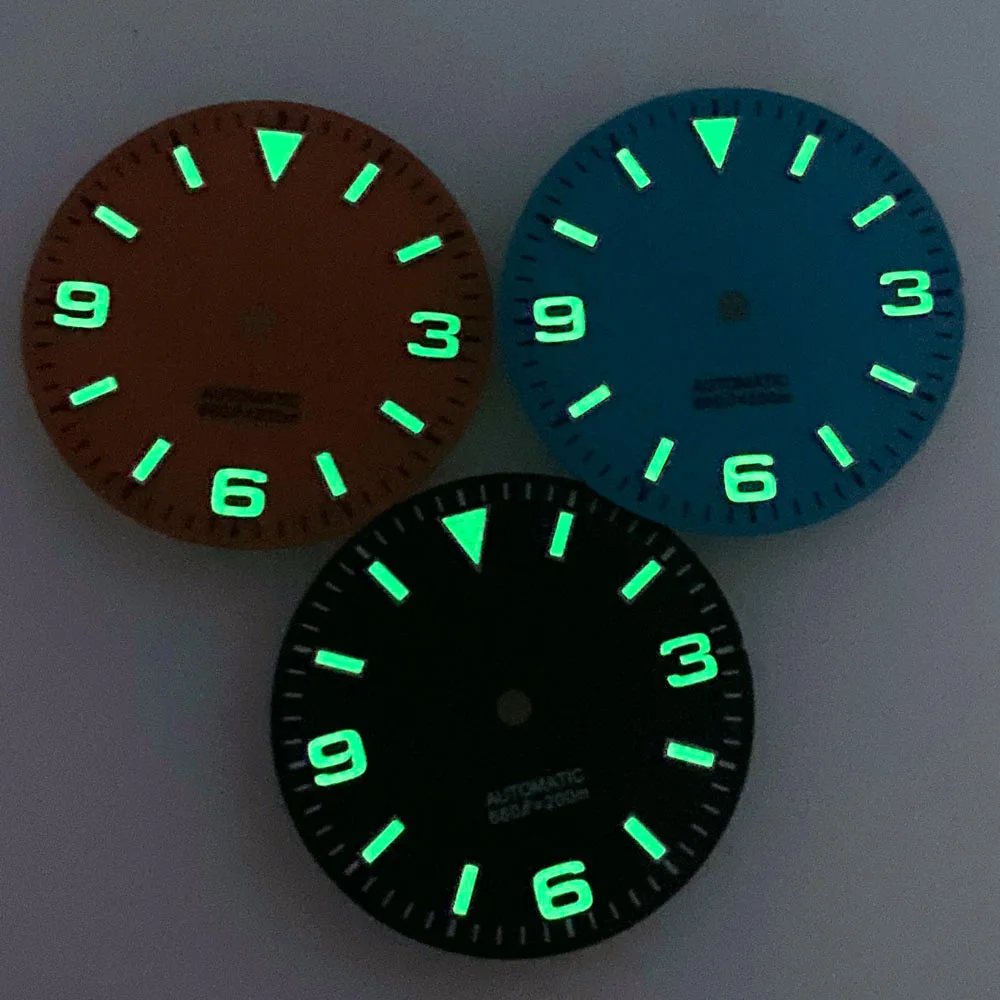 29mm Watch Dial Luminous for NH35 NH36 NH38 ETA 2824 PT5000 Watch Men Black Blue Orange DJ Hand Set Accessories Parts