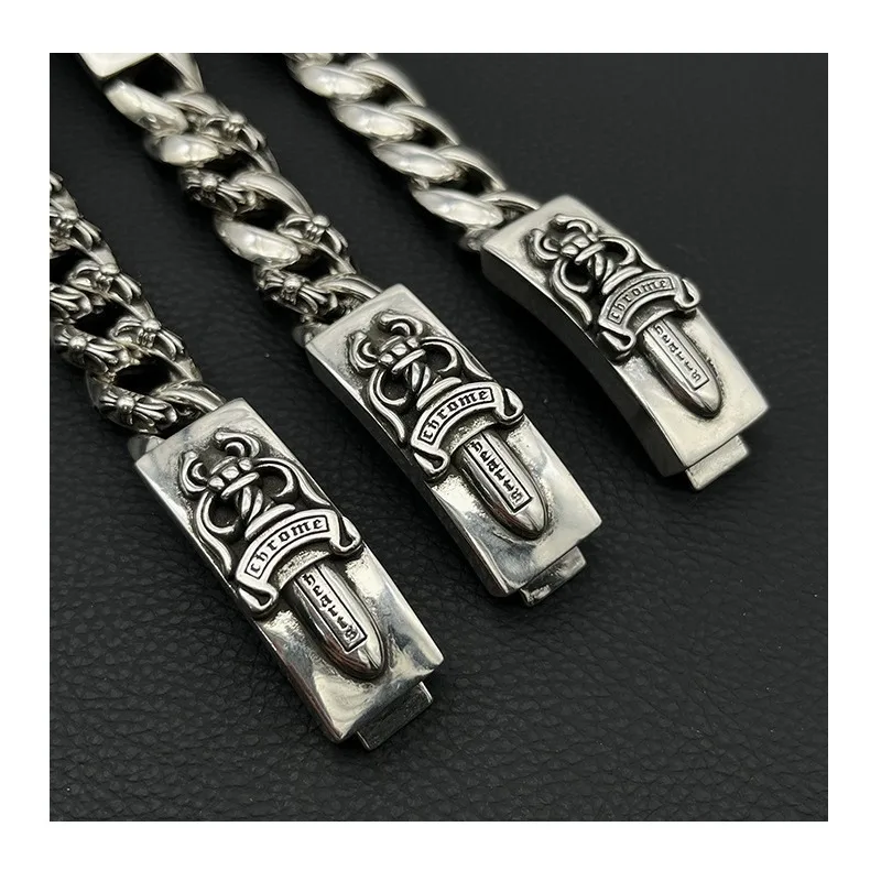 Bracelet Retro Style Sword Half Flower Long Cross Flower Full Flower Chain Cuban Chain Classic Domineering Trendy Brand view 2