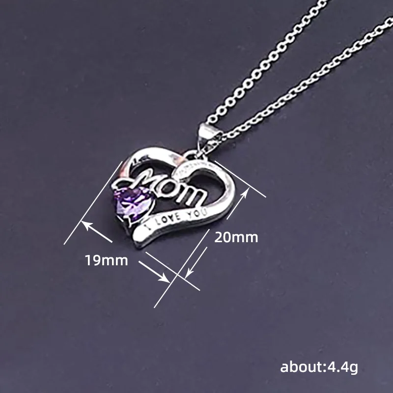 New 925 Sterling Silver Heart Necklace Geometric Pendant for Mother's Day Choker Birthday Gift Exquisite Jewelry
