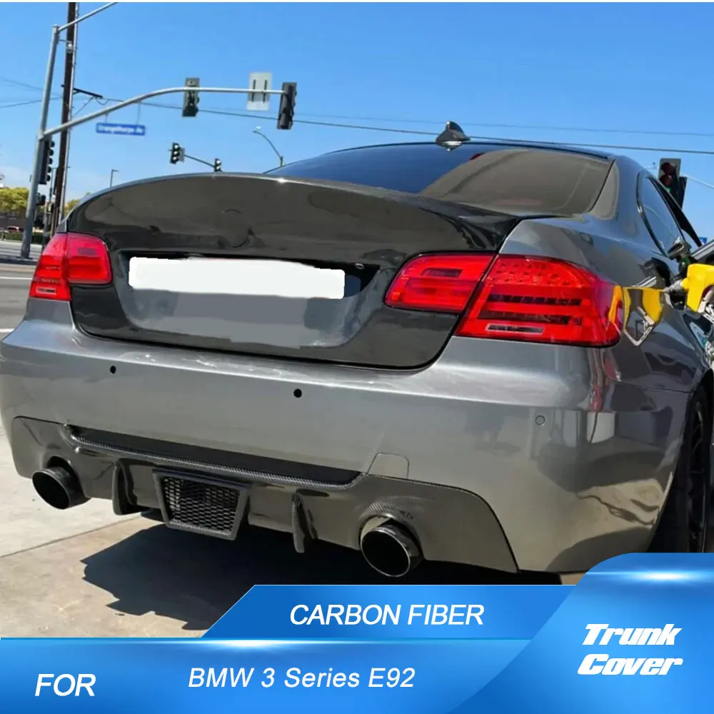 Carbon Fiber Rear Trunk Cover for BMW 3 Series E92 2008-2011 Rear Trunk Lid Cover Cap Replacement Parts
