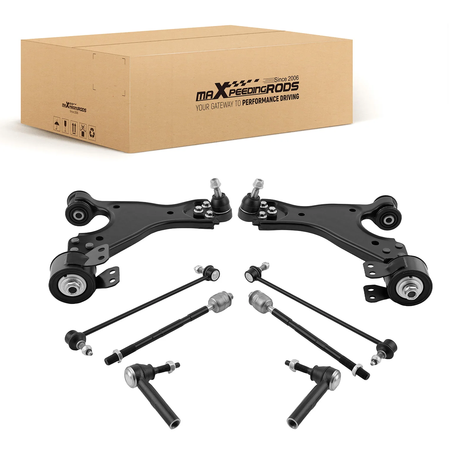 MaXpeedingrods 8x Front Lower Control Arms Sway Bar Tierod for 2007-17 Acadia Traverse Enclave  Outlook
