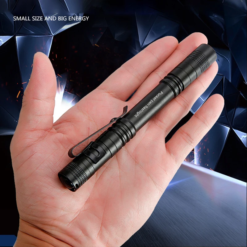 1Pc Powerful Mini Flashlight Pen Torch Small Flashlight Waterproof Lanterna Pocket Flashlight （battery Not Included）