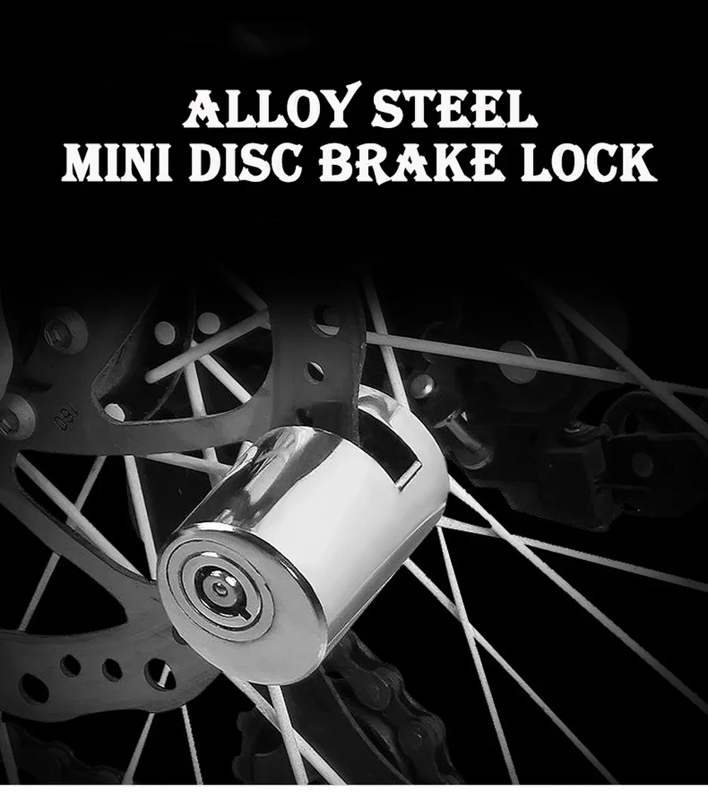 Mountain Bike Anti Theft Disc Brake Lock Bicycle Alloy Steel Safety Lock for Scooter Cycling Motorcycle MTB Quick Lock