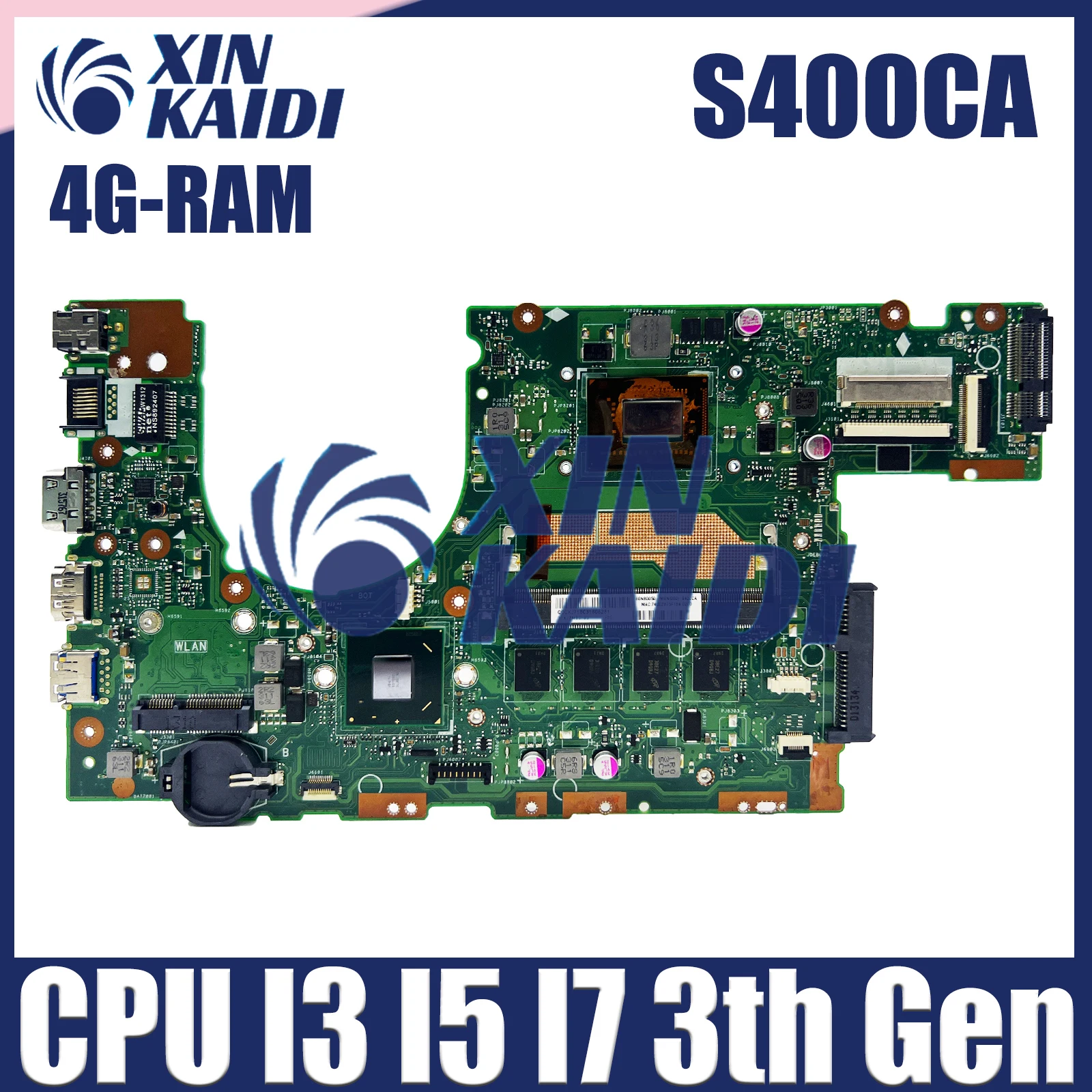 S400CA Notebook Mainboard For ASUS S500CA S400C S500C S400 S500 Laptop Motherboard With CPU I3 I5 I7 3th Gen 4GB RAM