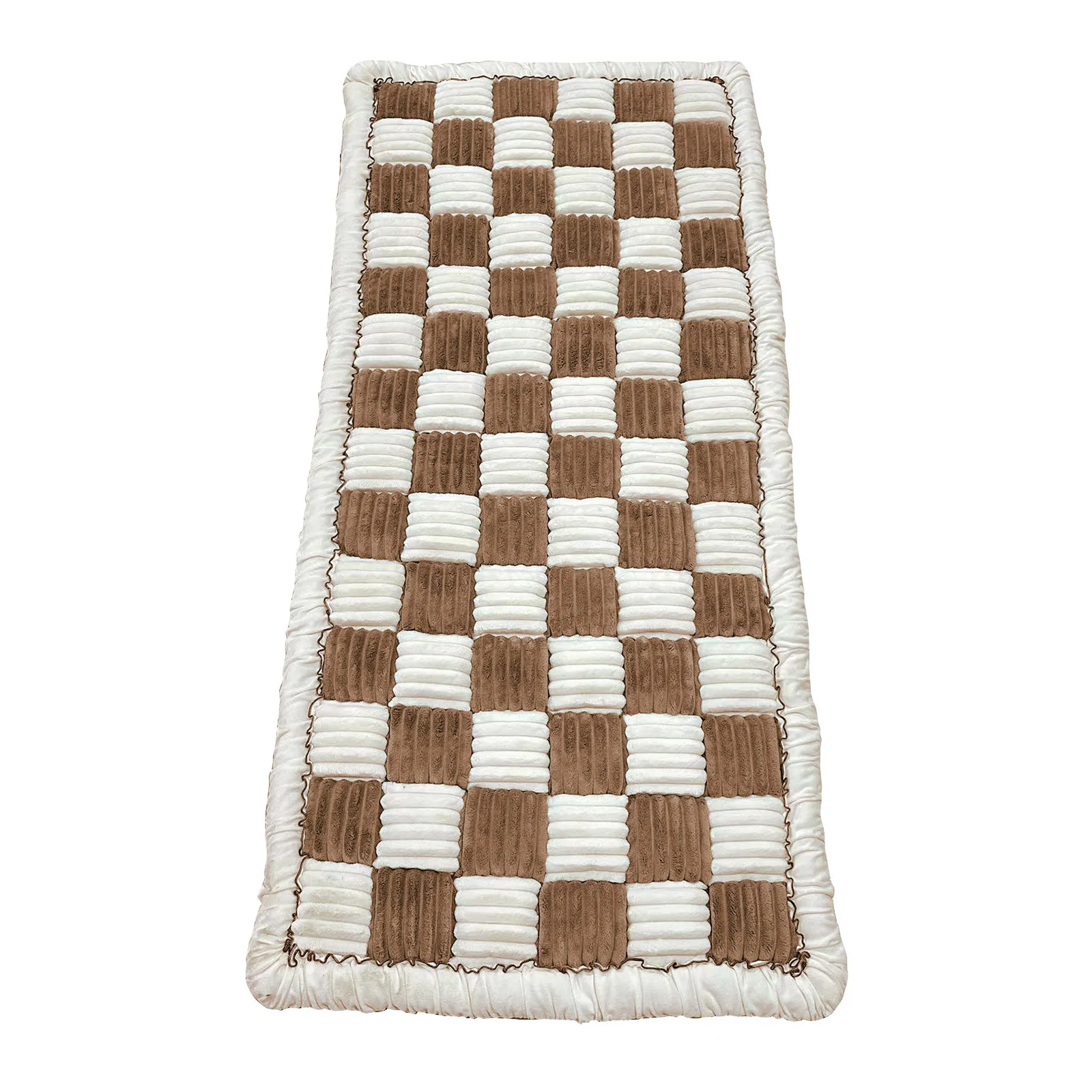 S/M/L Fuzzy Cream-Coloured Plaid Couch Cover Anti-Slip Pet Mat Bed Magic Sofa Protective Cover Pet Blankets For Dogs Cats 1pcs