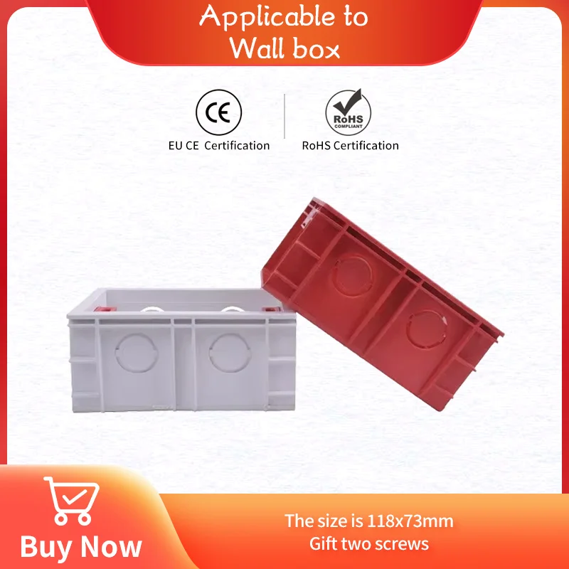 

118 прямоугольная нижняя коробка, настенный выключатель, розетка для установки, распределительная коробка, глубина 48 мм, подходит для США, Бразилии, Италии, Мексики, 118x73 мм