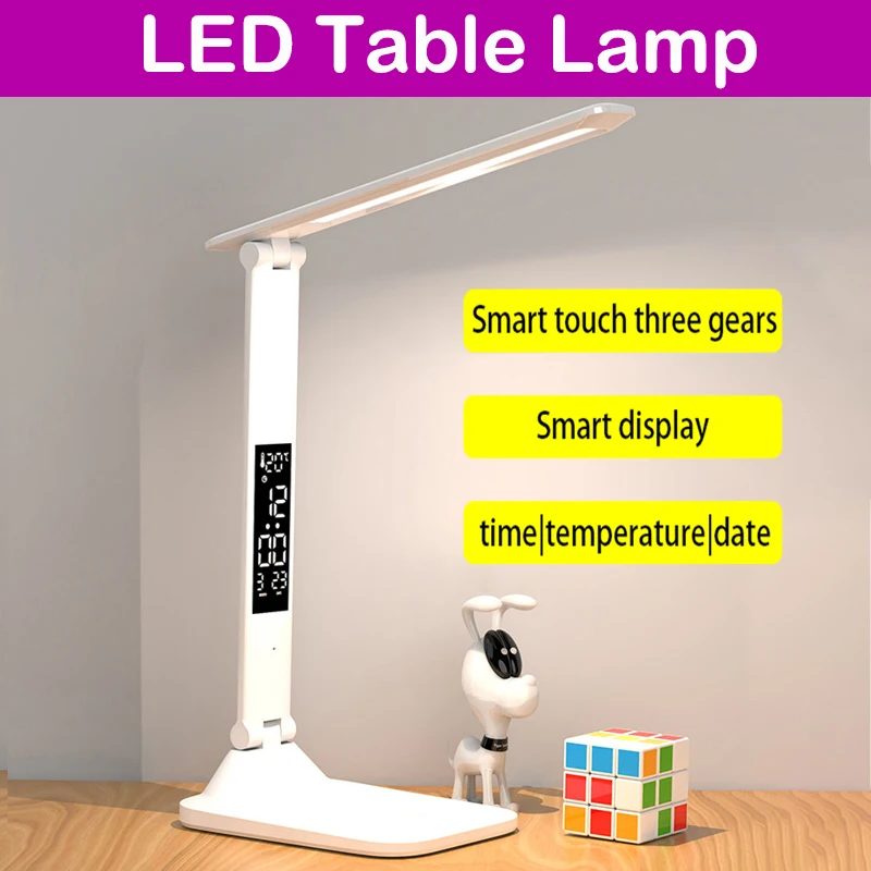 Touch Folding Table Lamp Eye Protection Stepless Dimmable USB Night Light Student Dormitory Mobile Phone Holder LED Reading Lamp