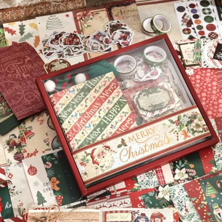عيد الميلاد سكرابوكينغ لوازم عدة الجمالية السنة الجديدة مهرجان سجل القصاصات أطقم ل رصاصة المجلات القرطاسية دفتر DIY Cu #5