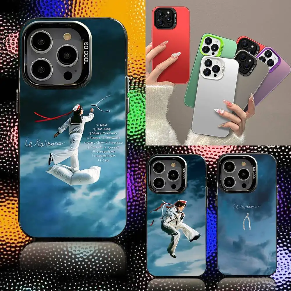 

C-Conan G-Gray Wishbone Phone Case For iPhone 16,15,14,13,12,11,Pro,XS,Max,Plus,Mini,SE Black Candy Matte Shockproof Cover
