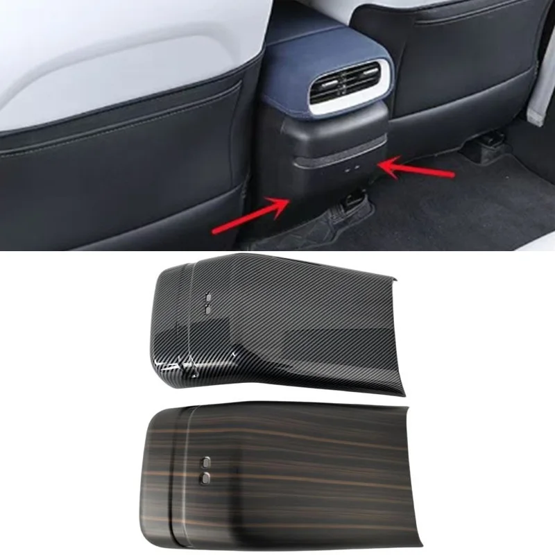

1PC ABS plastic material Carbon Fiber Grain Or Wooden rear air conditioning outlet decoration cover for 2023-2026 XPENG G6