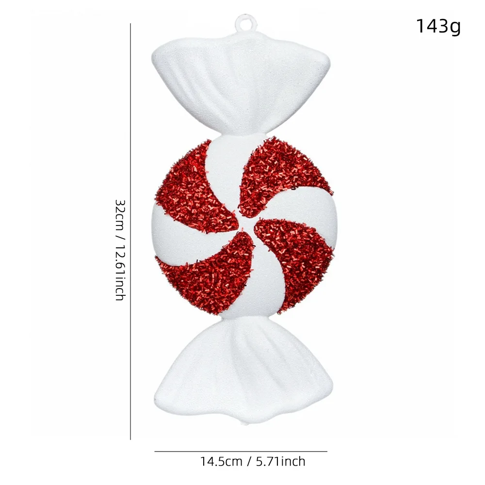 New 32cm Big Christmas Red and White Clover Candy Decoration Home Decor Atmosphere Layout Painted Candy Pendant Wedding Party