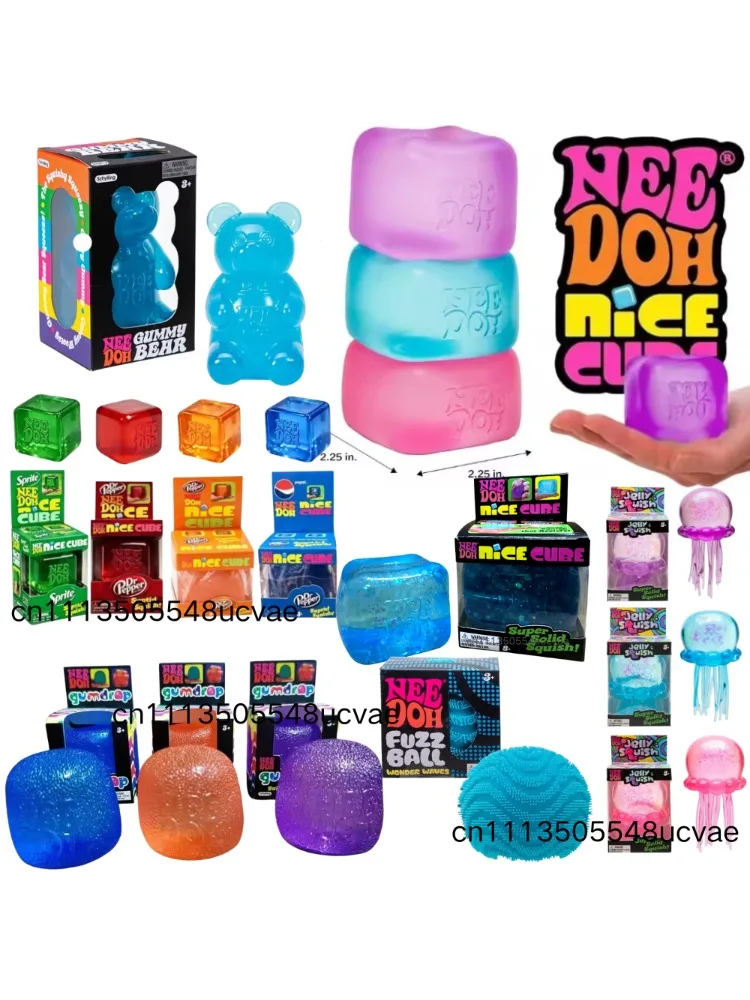 Schylling Needoh Nice Cube Sensorischer Fidget-Würfel zur Stresslinderung und Angstbewältigung, Sensorisches Hilfsmittel für Konzentration, ADHS & Beruhigendes Gadget für den Schreibtisch