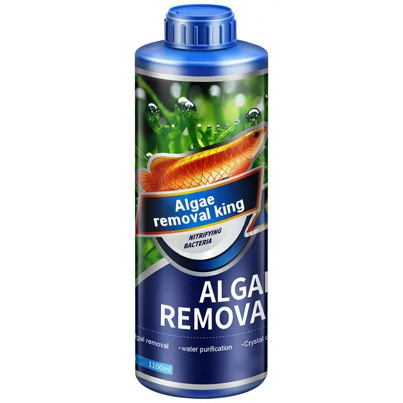 Eliminador de algas acuáticas para pecera, eliminador de algas verdes para estanque de peces, eliminación de algas y musgo, 300ml