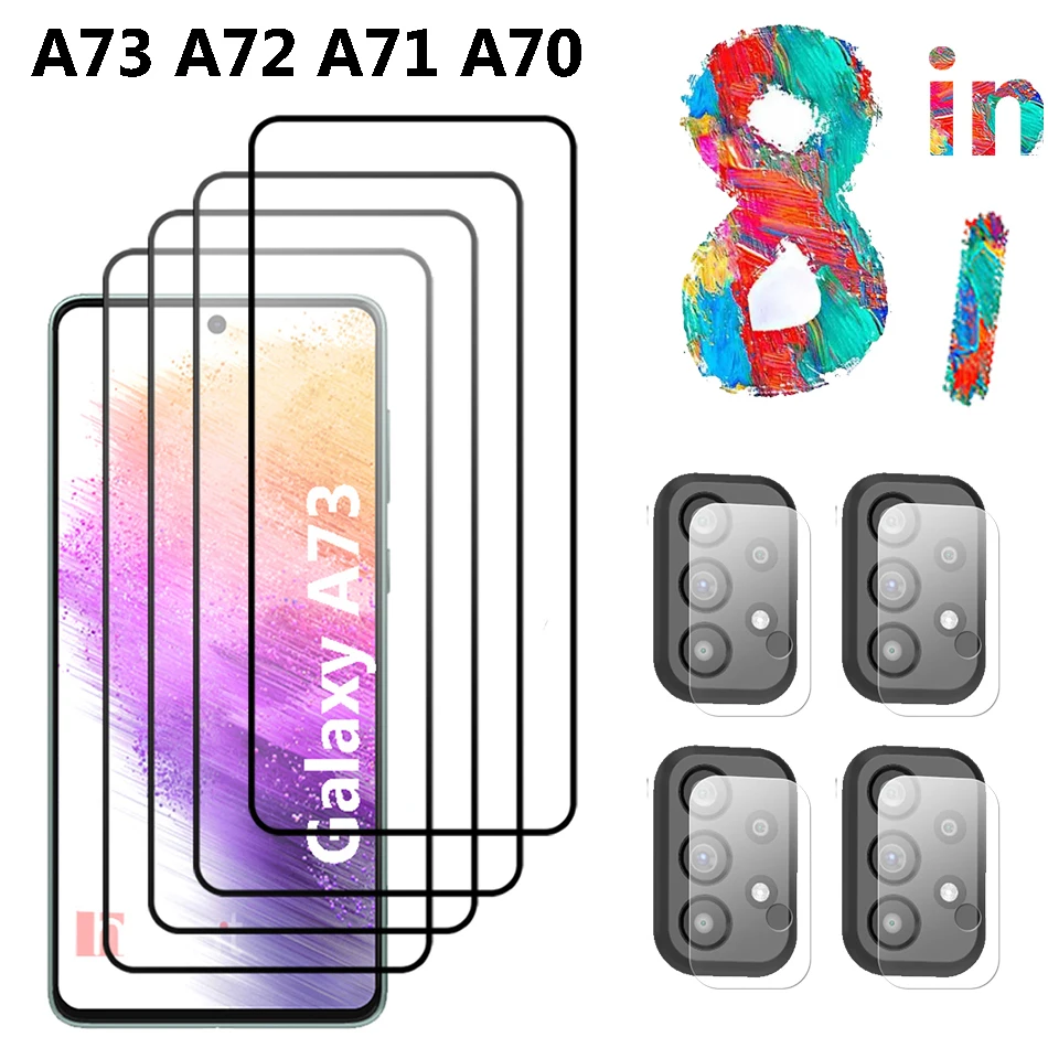 Film protecteur d'écran en verre souple pour Samsung Galaxy A73, A72, A71, A70, verre Guatemala, lentille d'appareil photo