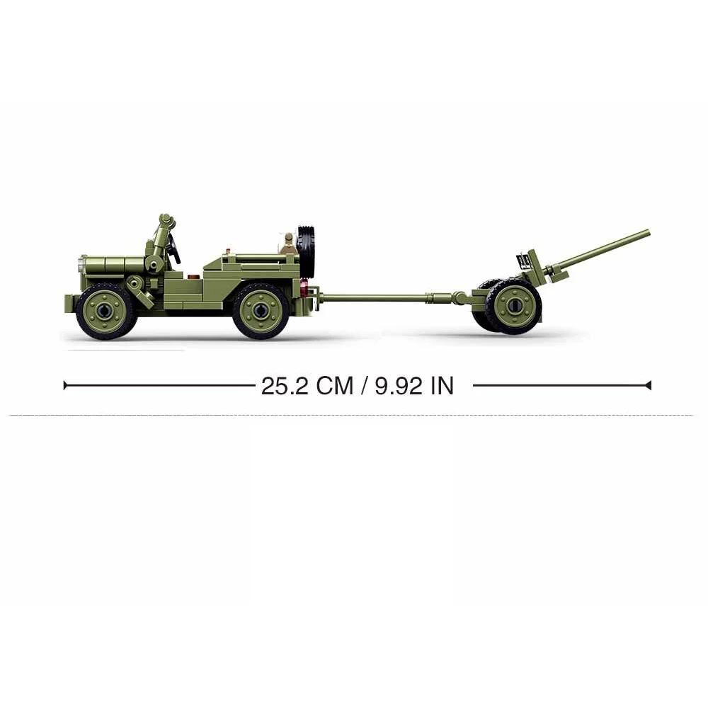 143PCS WW2 Army Car Model Building Block Toys Kids Bricks Military Construction Boys Gift