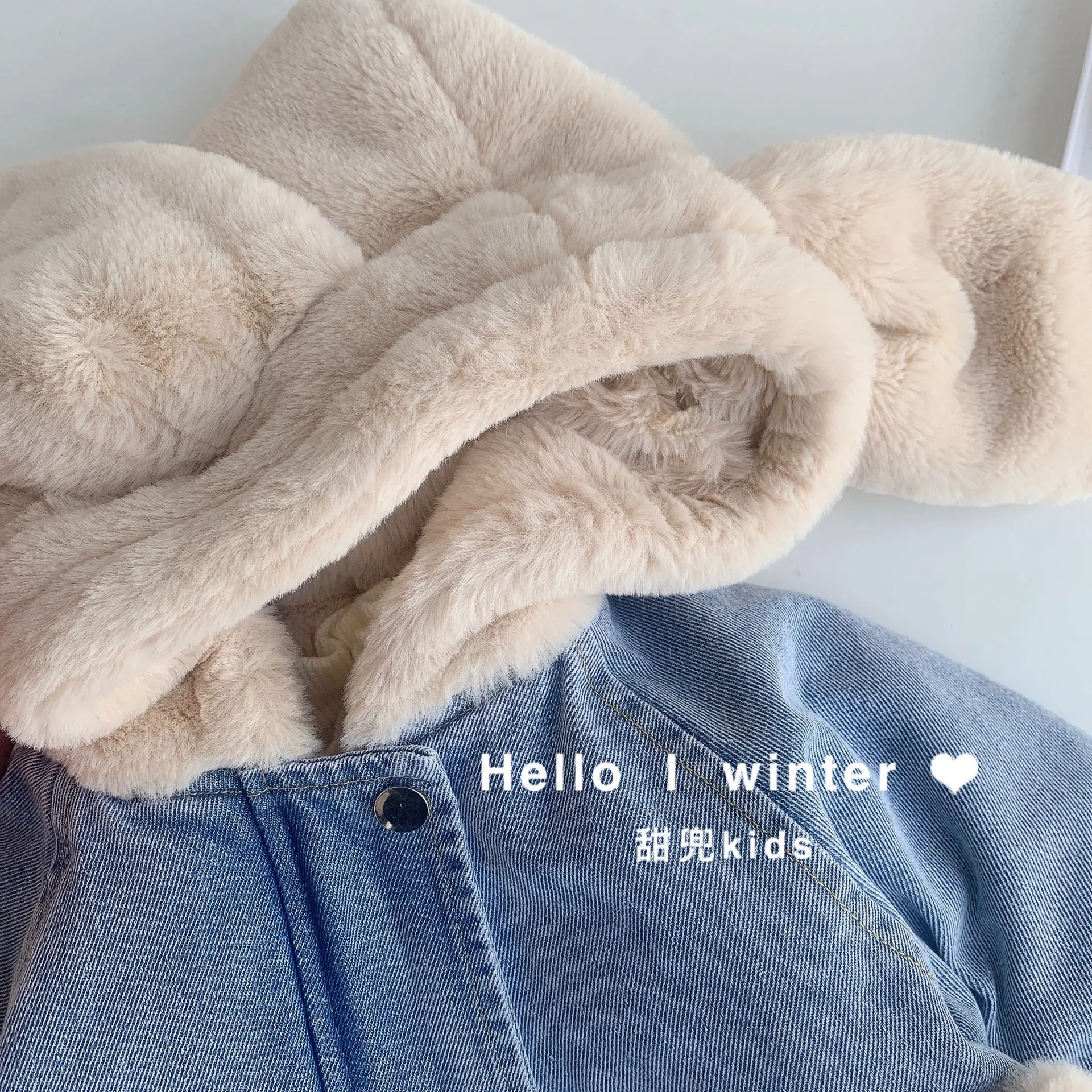 Josaywin Winter Denim Jacket Coats Girl Hooded Velvet Thick Girl Baby Outerwear Jeans Jacket Kids Girls Parka Children Jackets image 4