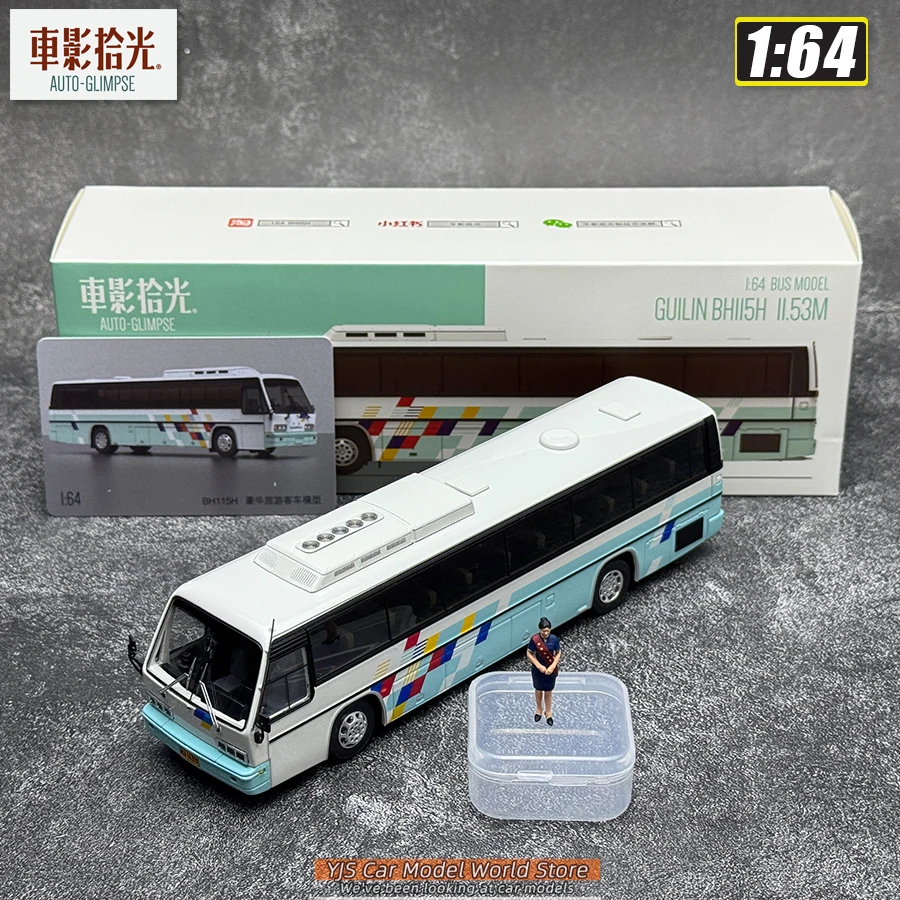 Colección Car Shadow, Modelo a Escala 1:64 - Guilin - Autobús Turístico de Lujo Da Yu BH115H - Modelo de Autobús de Transporte Público en Aleación