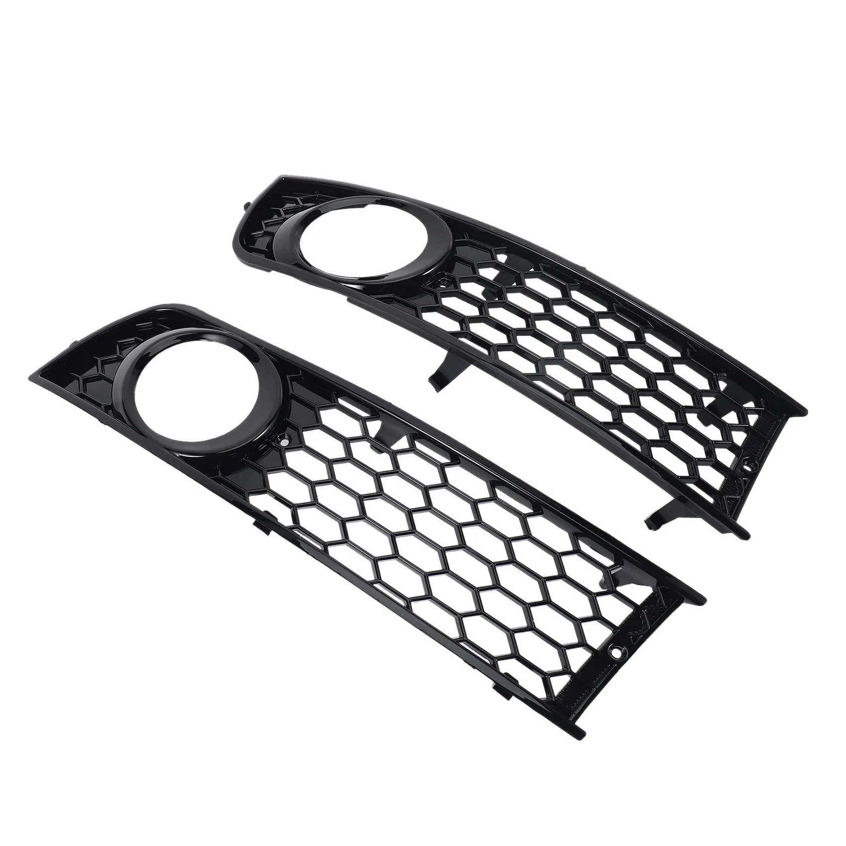 2Pcs Front Left/Right Insert Bumper Fog Light Grille Protective Mesh Front Bumper Insert For Audi A4 B6 2002 2003 2004