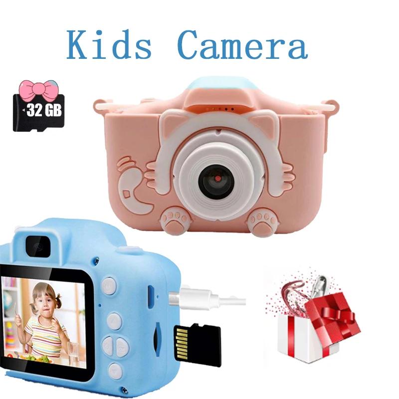 Children's Photography Digital Camera Shooting Mini Camera Children's Digital Camera Cat Model Educational Toys Boys Girls Gifts