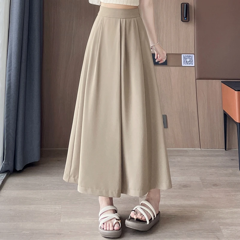 Autumn and summer new high waisted slimming suit wide leg pants large leg pants skirt pants street pants plus size casual pants