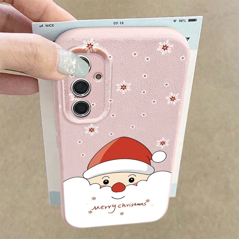 Cute Santa Claus Phone Case For Samsung Galaxy S25 Edge S24 FE S23 S22 Ultra Plus A17 A56 A36 A55 A16 A15 A54 A26 5G Soft Cover