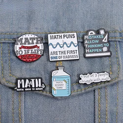 Mathematical Formula Equipment Lapel Pins Geometry Funny Math Enamel Pin Backpack Clothe Decorative Badge Pin Brooch for Student