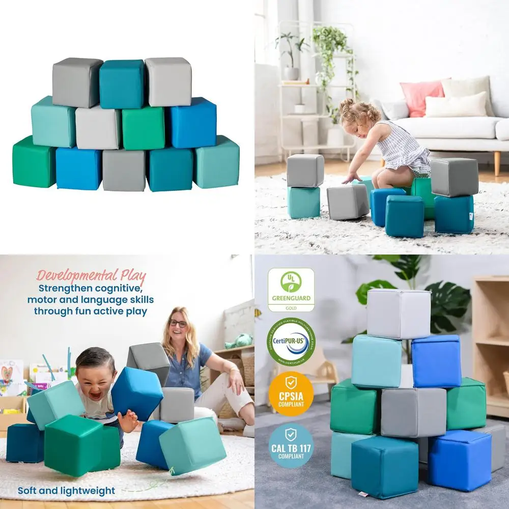 Bloques contemporáneos para niños pequeños de espuma suave de 12 piezas de ECR4Kids
