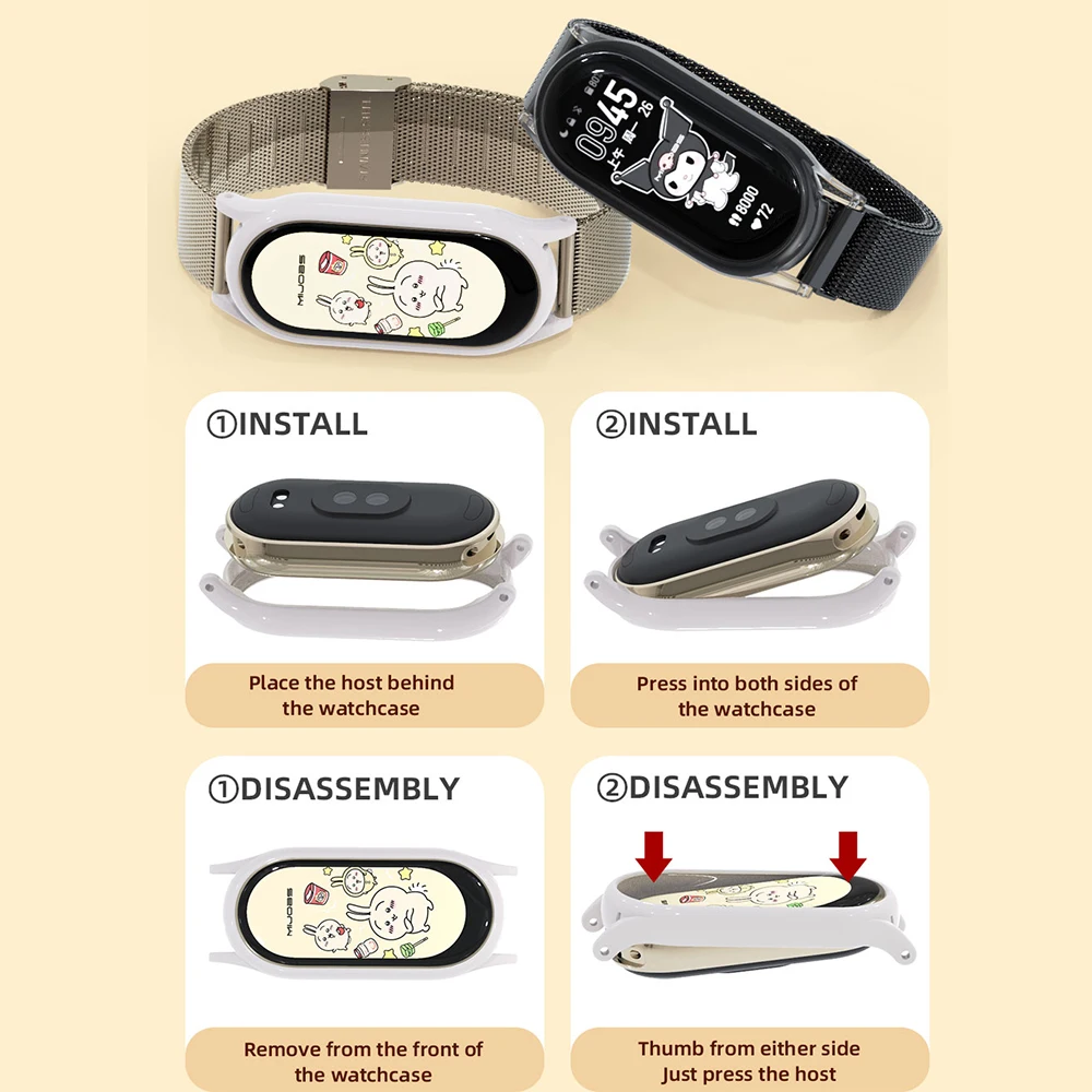 حزام لـ Mi Band 9 8 سوار لـ Xiaomi Smart Band 8 حزام الساعات مقاوم للماء ساعة ذكية بديلة لـ Xiaomi Miband 8 9 Correa