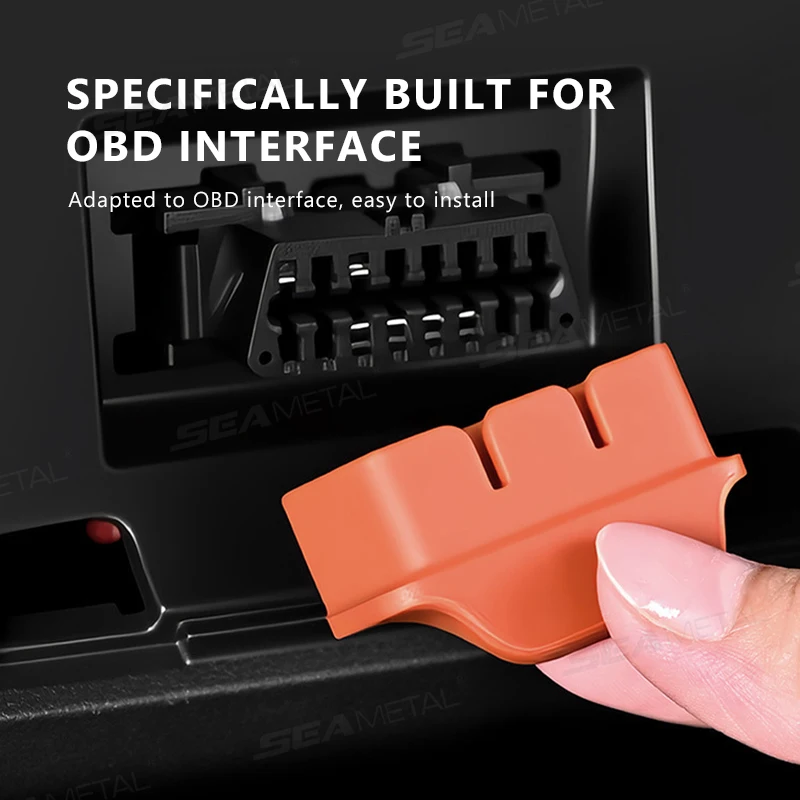 ฝาครอบซิลิโคนป้องกันฝุ่นสำหรับช่อง OBD ในรถยนต์ SEAMETAL ดีไซน์แบบมีหูจับ ป้องกันน้ำและฝุ่น อุปกรณ์เสริมในรถยนต์