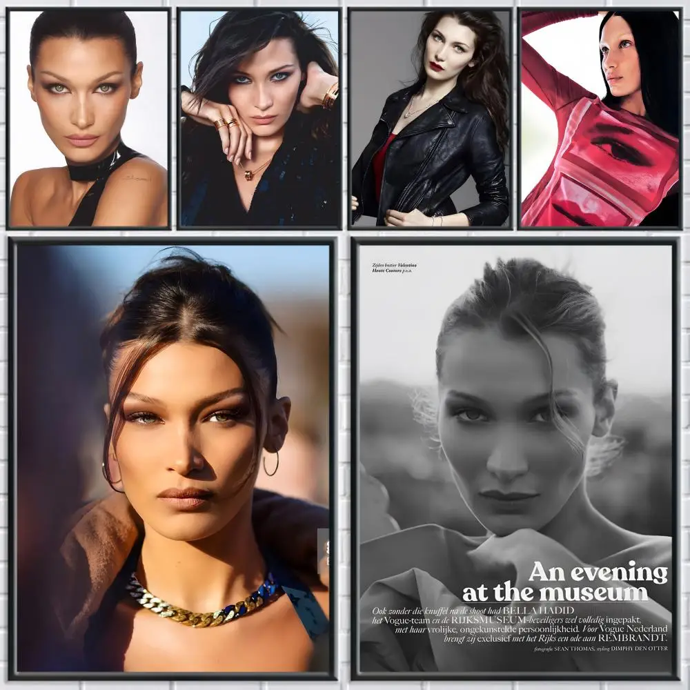 

Singer B-bella H-Hadid Poster Trendy Wall Art Good Sticker Printed on PP Paper for Living Room Office Bar Decoration Best Gift