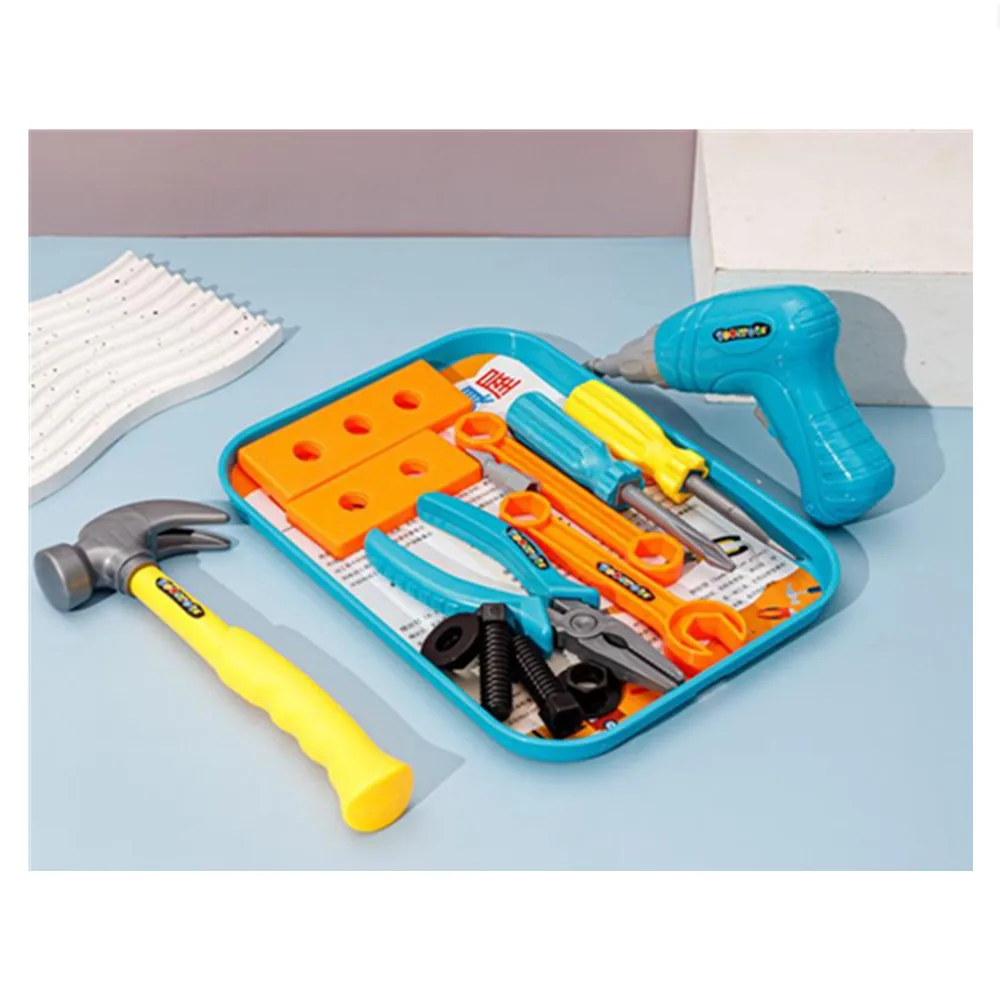1 セット漫画ままごとシミュレーションメンテナンスツールボードネジ電気ドリル保護ゴーグル PVC モデル子供のおもちゃ