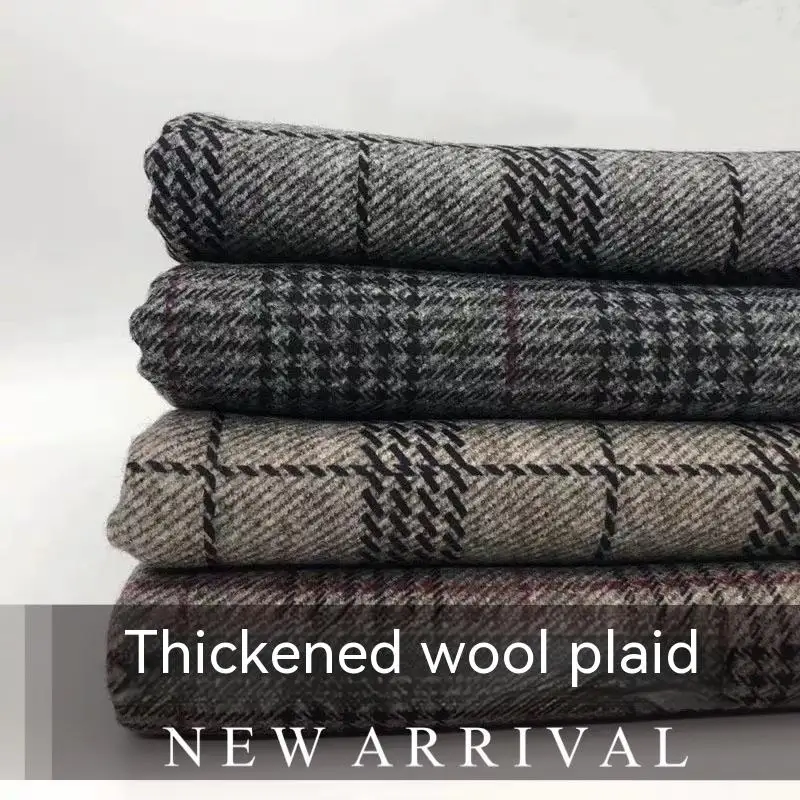 Checked Woolen Fabric Autumn Winter Windbreaker Coat Suit Trousers Wholesale Cloth by the Meter for Sewing Handmade Diy Material