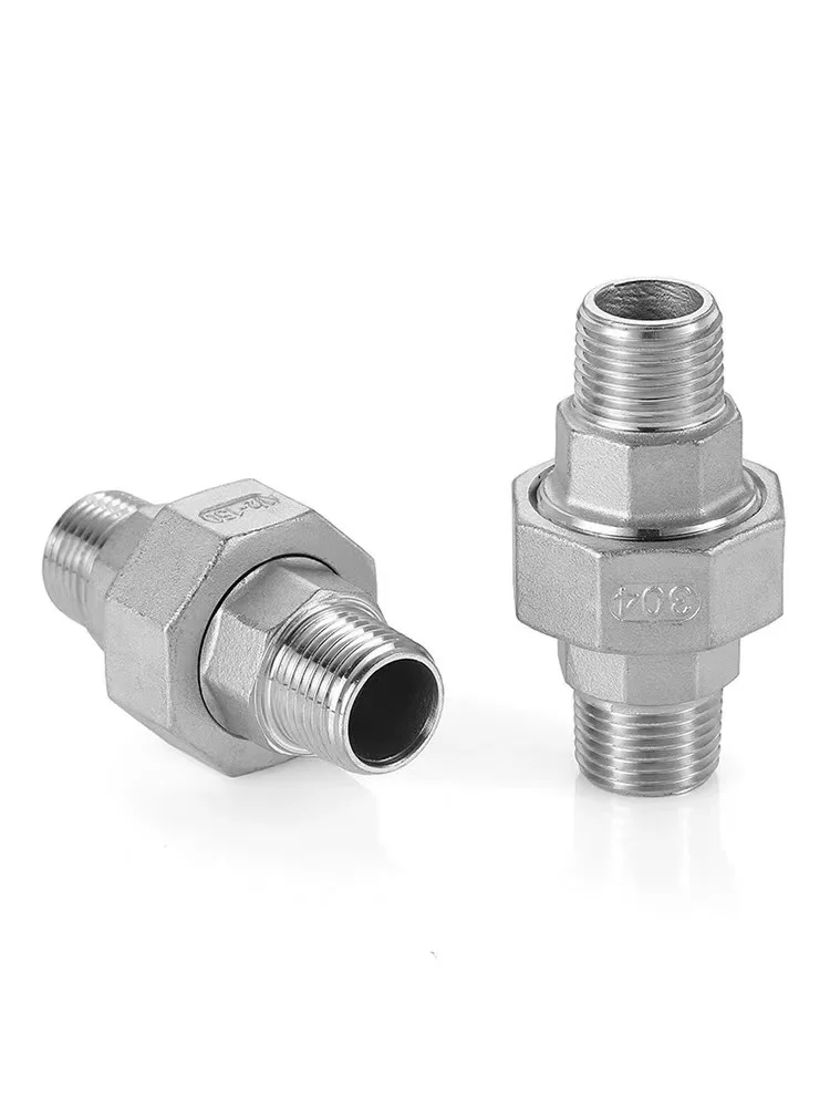 Unión de rosca externa de acero inoxidable 304/316L Unión plana Unión de rosca externa doble rosca externa