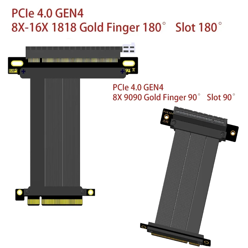 Brand New PCIe 4.0 8X Extension Cable x8 16x for Graphics Cards, NICs, SSDs, Server Adapter Cables High Speed Lossless 3cm-100cm