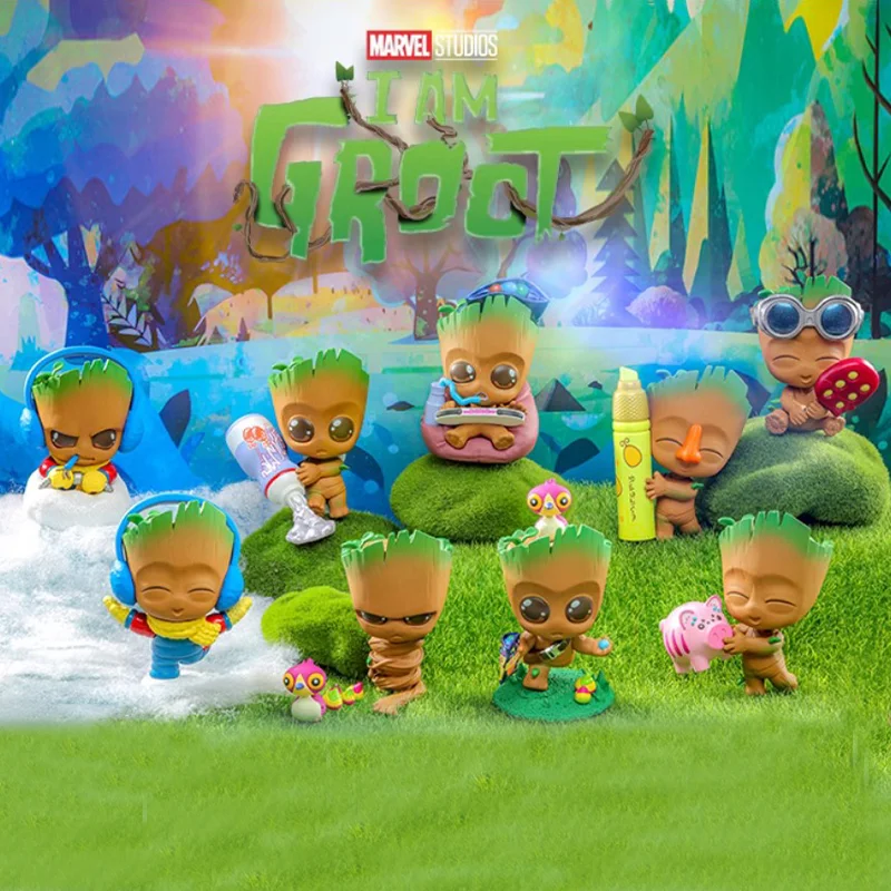 Аутентичные горячие игрушки Marvel Tree Man I Am Groot Season 2, слепая коробка 2-го поколения Cosbi, мини-коллекция, украшение для куклы, подарки, игрушка